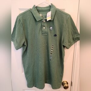NWT Aeropostale Mens M  Green Polo Shirt Chest Logo Collared Short Sleeve